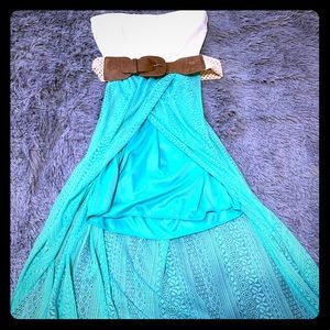 Teal Belted Dress
